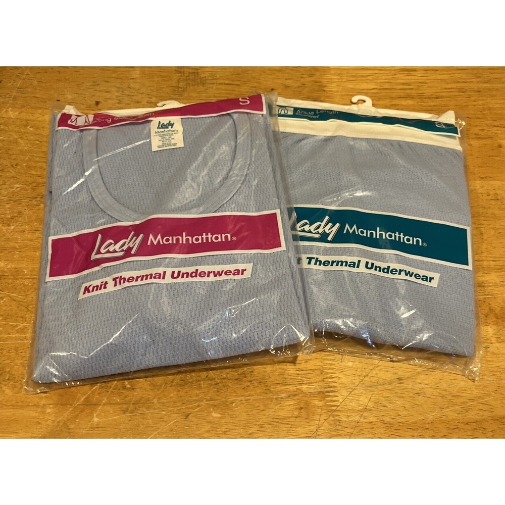 Vtg NOS Lady Manhattan Crew Neck Long Sleeve Ankle Length Knit Thermal Underwear